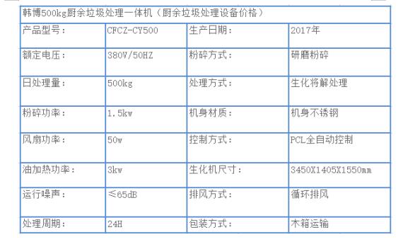 500KG廚余垃圾處理設備