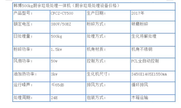 500KG廚余垃圾處理設備